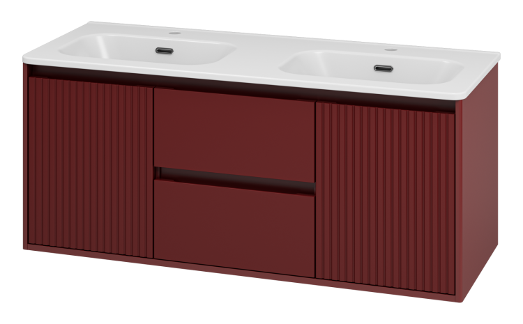 Тумба с раковиной Brevita Вайн УТ000027014 бордовая эмаль, 120 см