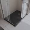 Поддон для душа BelBagno TRAY-MR-UNO-AH-120/80-35-NERO-CR с сифоном и декоративной накладкой хром, черный матовый, 120x80 фото 3