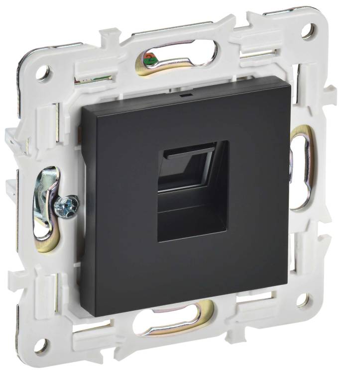 Розетка компьютерная RJ45 IEK Skandy SK-K10-1-K02 черный