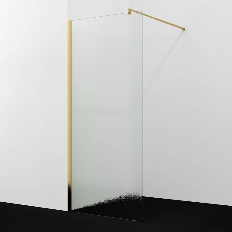 Душевая перегородка Wasserkraft Rur 30W44PG-TXG профиль глянцевое золото, стекло текстурное, 100x120x200