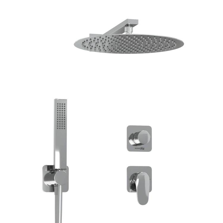 Душевой комплект Wasserkraft Weida A3151.268.090.116.271.087.103 с верхней душевой насадкой, хром, встраиваемый, с лейкой