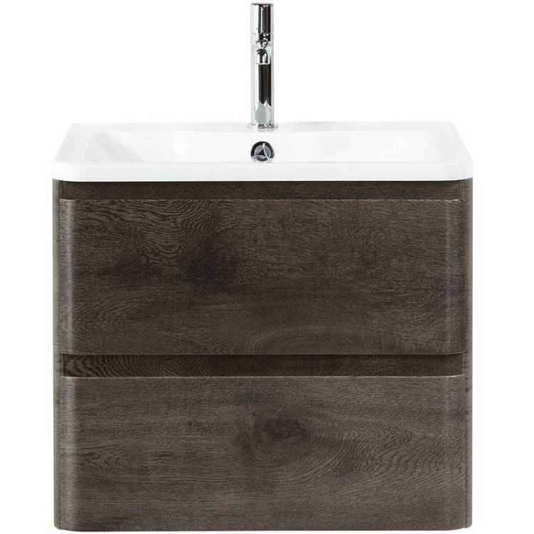 Тумба с раковиной Belbagno Albano ALBANO-700-2C-SO-RNG 70x45x50 Rovere Nature Grigio подвесная с двумя выкатными ящиками