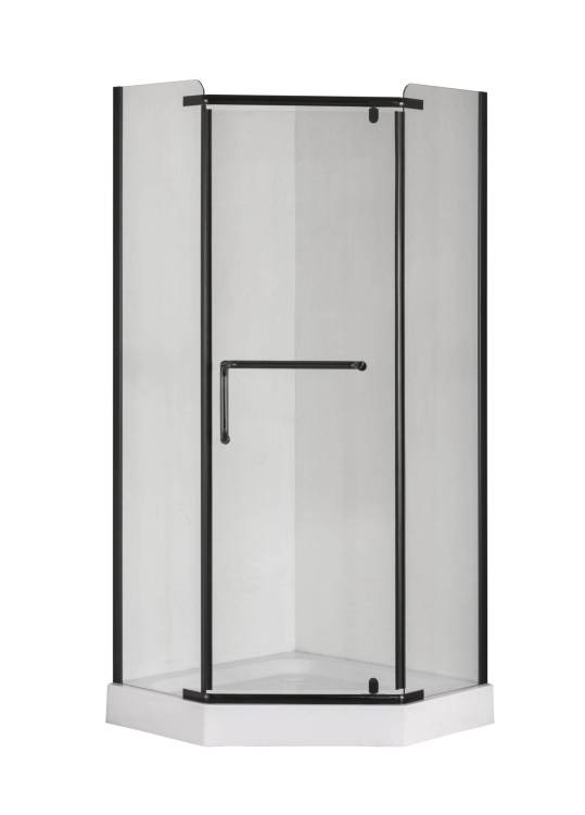 Душевой уголок Taliente TA-08083-1CB профиль матовый черный, стекло прозрачное, 80x80x195