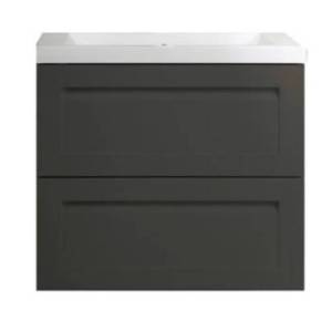 Тумба с раковиной Art&Max Platino AM-Platino-600-2C-SO-GM-Cer подвесная, серый матовый