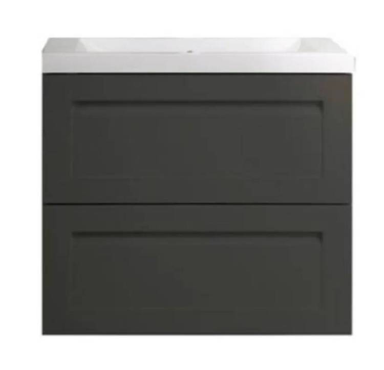 Тумба с раковиной Art&Max Platino AM-Platino-600-2C-SO-GM-Cer подвесная, серый матовый