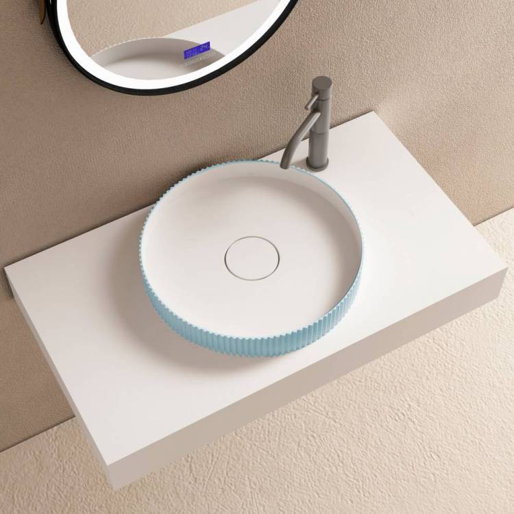 Раковина Abber Stein AS2604Blau 40 см, голубая