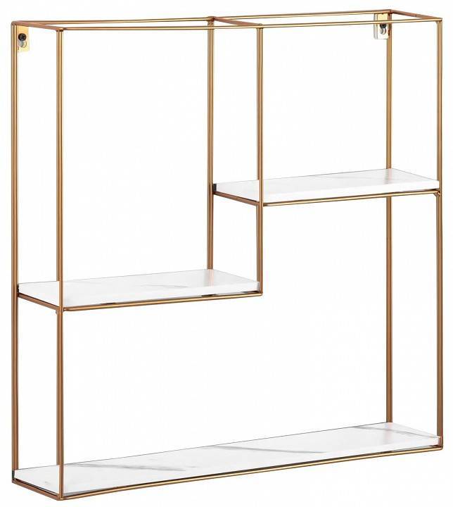 Полка навесная Stool Group Square FDC9684 g w/m золотая, белый мрамор 50x10x50