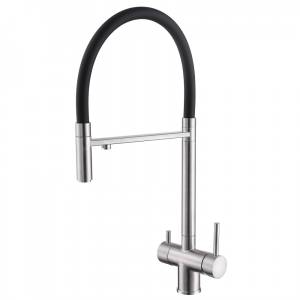 Смеситель для кухни Abber Wasser Kreis AF81141 с подключением фильтра и выдвижной лейкой, хром