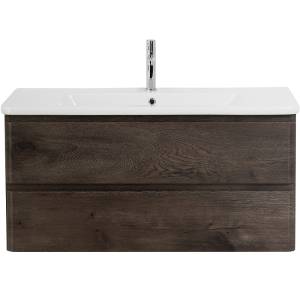 Тумба с раковиной Belbagno Albano-Cer ALBANO-CER-1050-2C-SO-RNG 102x44x50 Robere Nature Grigio подвесная с двумя выкатными ящиками