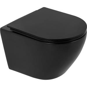 Чаша для унитаза BelBagno Colorato BB062CHR-MB безободковая с креплением, чёрный матовый