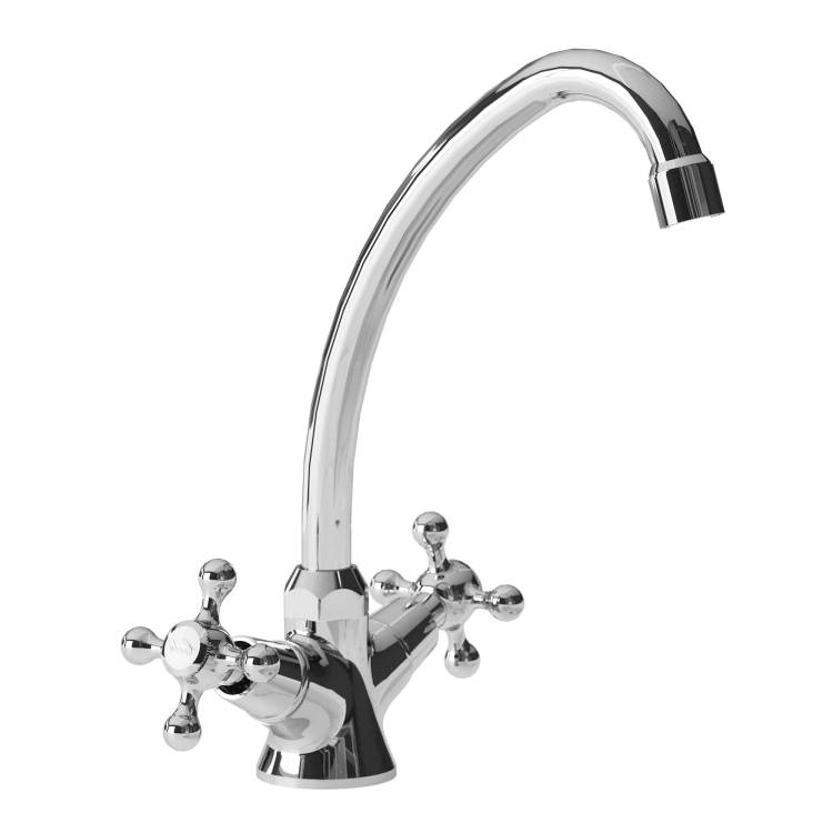 Смеситель для кухни Avrora Vesta AV2120 с высоким поворотным изливом, хром