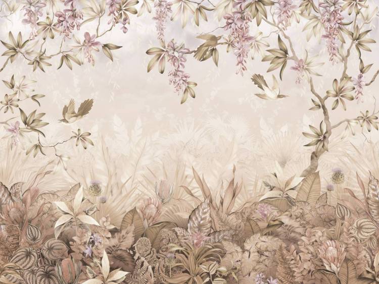 Бесшовные Eco обои Ortograf Aurora 34111 Inspiration sepia Жемчуг ОЕ-Р3