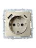 Розетка 1-местная с заземлением, шторками и USB Type A+С IEK Brite BR-R14-16-U22-018-K37 шампань фото 4