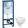 Комплект Унитаз Grohe Bau Ceramic 39351000 + Инсталляция Rapid SL 3 в 1 38721001 с кнопкой хром