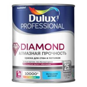 DULUX PROFESSIONAL DIAMOND MATT АЛМАЗНАЯ прочность краска для внутренних работ, мат, Баз BС (1л) (распродажа)
