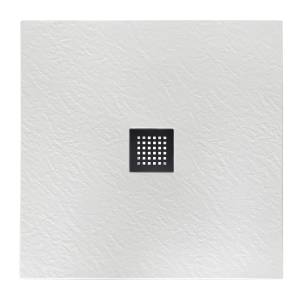 Поддон для душа BelBagno Uno TRAY-MR-UNO-A-90-35-W-NO с сифоном и чёрной матовой декоративной накладкой, 90x90