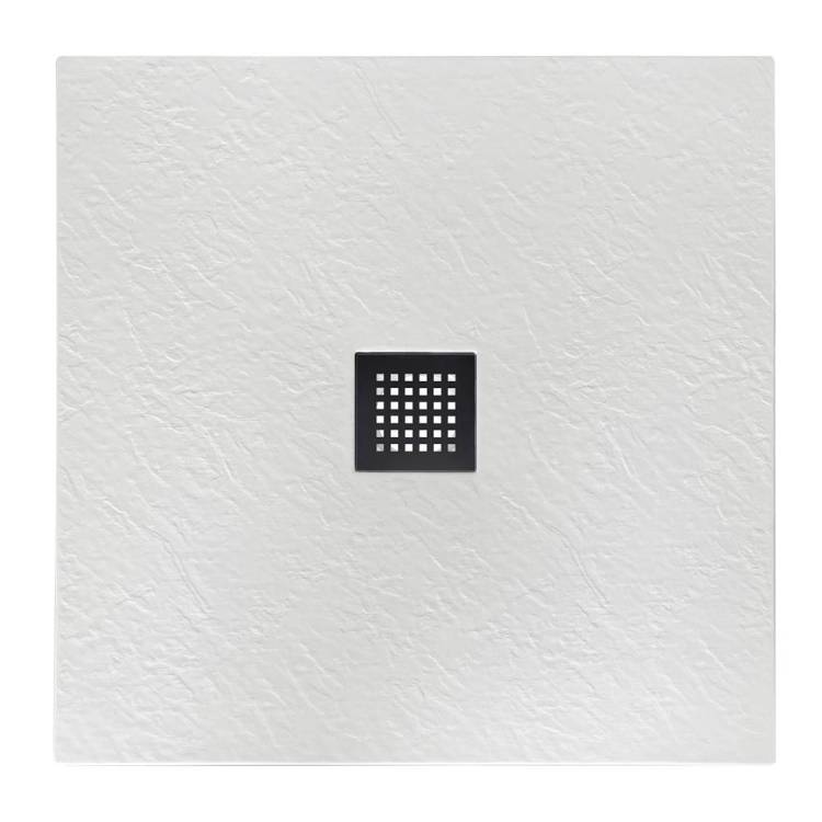 Поддон для душа BelBagno Uno TRAY-MR-UNO-A-90-35-W-NO с сифоном и чёрной матовой декоративной накладкой, 90x90
