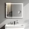 Зеркало AM.PM Gem 80 с LED-подсветкой, часами и косметическим зеркалом фото 3