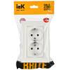 Розетка 2-местная с заземлением и шторками IEK Brite BR-R24-16-K01-F белый фото 4