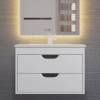 Тумба с раковиной Uperwood Modul подвесная, матовая, белая, графит, 65 см фото 8