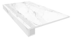 Ступень Ametis by Estima Supreme 39144 Set/Steptrade/SM01_NS/33x120/Riser/SM01_NS/14,5x120 33x120 неполированная с бортиком + Подступенок 14.5x120