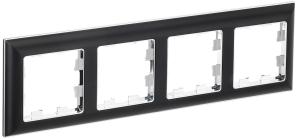 Рамка 4-постовая IEK Brite BR-M42-12-2-K23 хром/черный