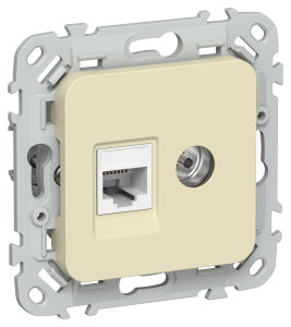 ТВ-розетка+Ethernet RJ45 IEK Flite FI-AK22-1-K87 навахо