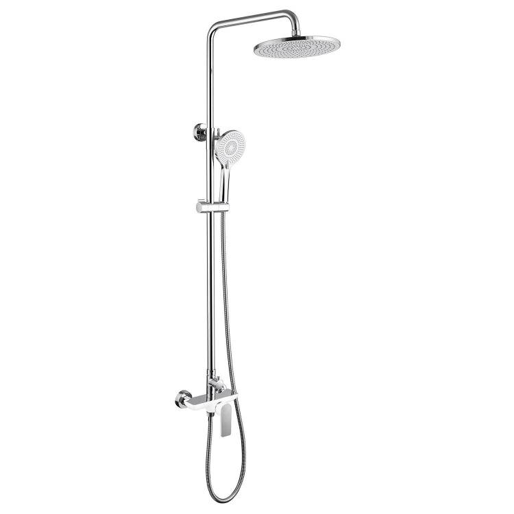 Душевая стойка Abber Weiss Insel AF8020W без излива, белый-хром