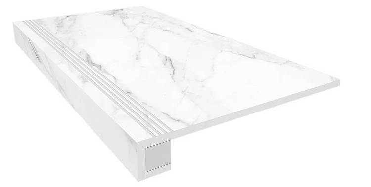 Ступень Ametis by Estima Supreme 39144 Set/Steptrade/SM01_NS/33x120/Riser/SM01_NS/14,5x120 33x120 неполированная с бортиком + Подступенок 14.5x120