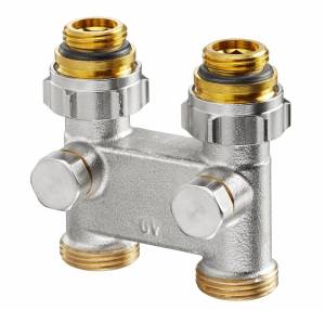 Перепускной узел подключения Oventrop прямой 1/2x3/4