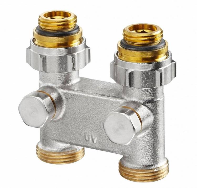 Перепускной узел подключения Oventrop прямой 1/2x3/4