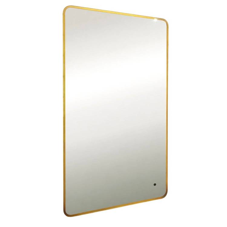 Зеркало Art&Max Siena S AM-SieS-600-1000-DS-F-Gold с подсветкой, риверсивное, Золотое, 100x60
