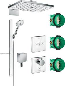 Душевой комплект Hansgrohe Rainmaker Select 460 (3 jet) 24007400 + 27648400 + 26455000 + 15735400 + 15736400