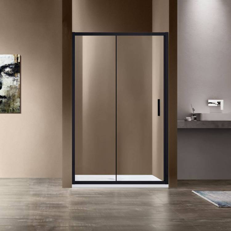 Душевая дверь Vincea Garda VDS-1G145CLB профиль черный, стекло прозрачное, 145x190
