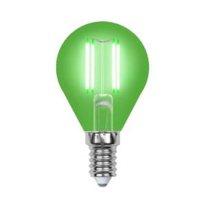 Лампа светодиодная филаментная Uniel Air Color LED-G45-5W/GREEN/E14 GLA02GR