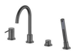 Смеситель на борт ванны Oliveeka Y OL-669017-BGM оружейный металл