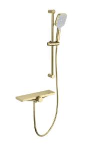 Смеситель для ванны Wonzon & Woghand WW-B2551-A-BG с душем и термостатом, брашированное золото