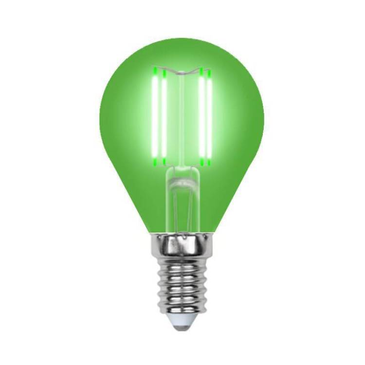 Лампа светодиодная филаментная Uniel Air Color LED-G45-5W/GREEN/E14 GLA02GR