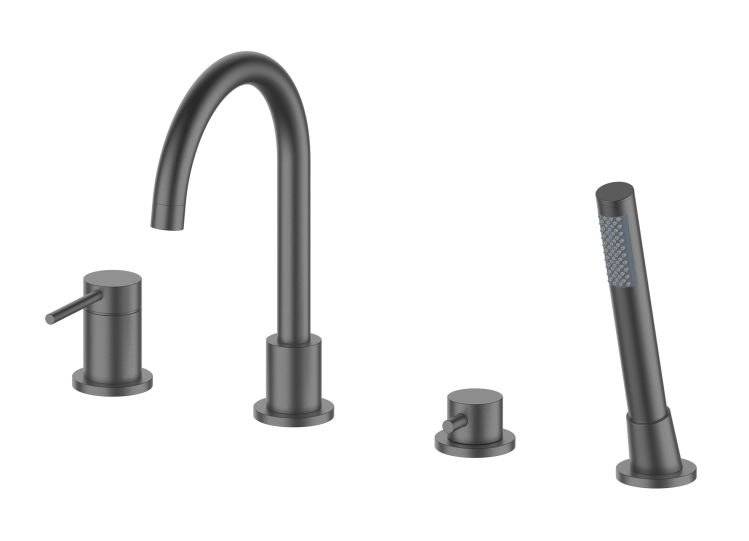 Смеситель на борт ванны Oliveeka Y OL-669017-BGM оружейный металл