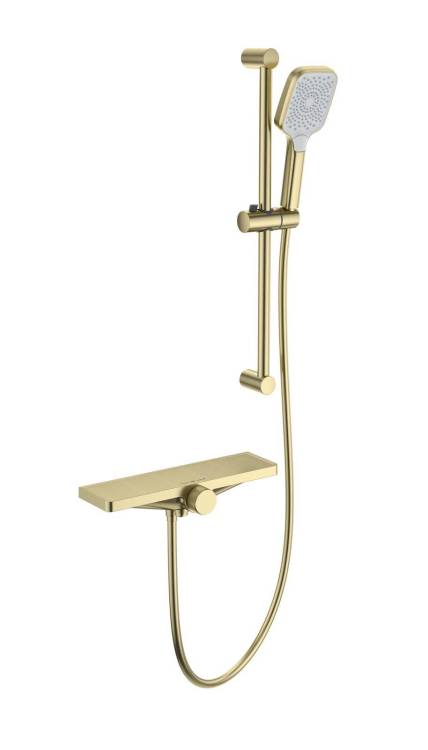 Смеситель для ванны Wonzon & Woghand WW-B2551-A-BG с душем и термостатом, брашированное золото