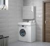Тумба с раковиной Corozo Лео 80/20 под стиральную машину, напольная, белый