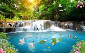 3D Фотообои Artegrafico «Благоухающий водопад» V016 акварель