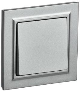 Выключатель 1-клавишный IEK Brite BR-V10-0-10-K47-F алюминий