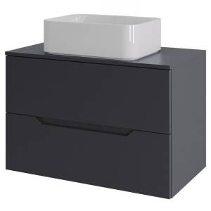 Тумба с раковиной Orange Line Li-70TugMDF+B02-460W графит матовый, 70 см