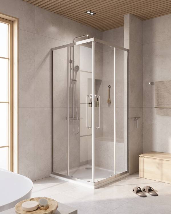 Душевой уголок Cezares Relax RELAX-304-A-2-90-C-CR профиль хром глянцевый, стекло прозрачное, 90x90x200