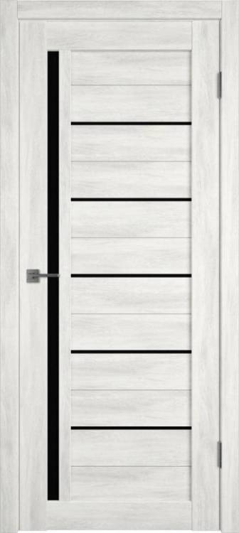Межкомнатная дверь Владимирская Фабрика Дверей Atum 1 Nord Vellum стекло Black Gloss 700x2000