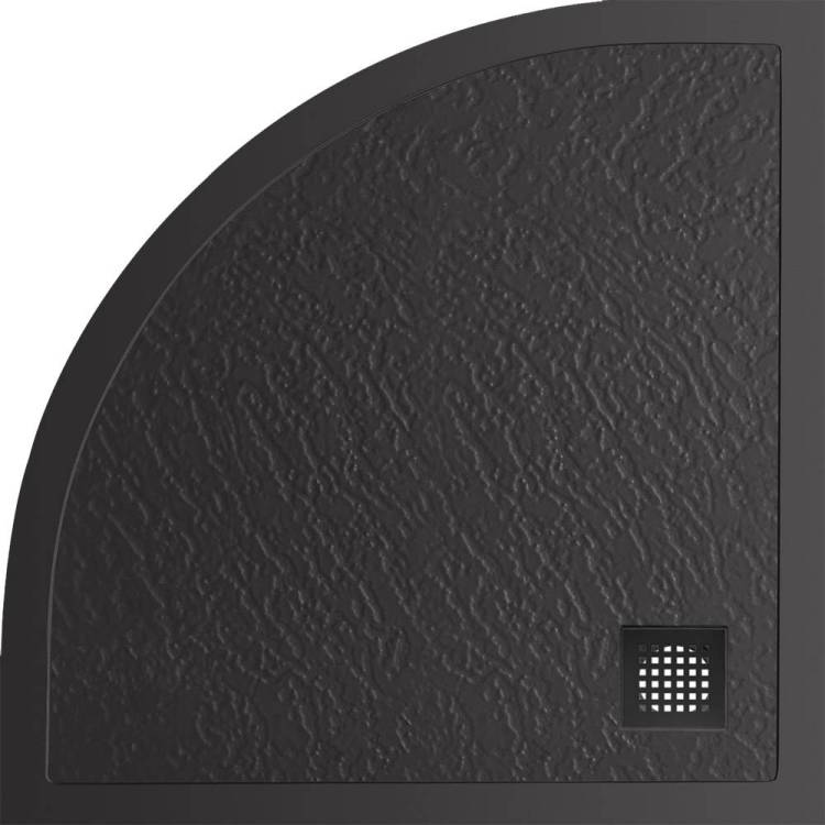 Поддон для душа BelBagno Uno TRAY-MR-UNO-R-90-550-35-NERO-NO с сифоном и чёрной матовой декоративной накладкой, чёрный, 90x90