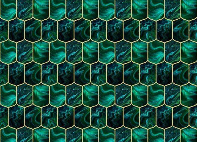 3D Фотообои Artegrafico «Изумрудный мрамор» BL-043 акварель