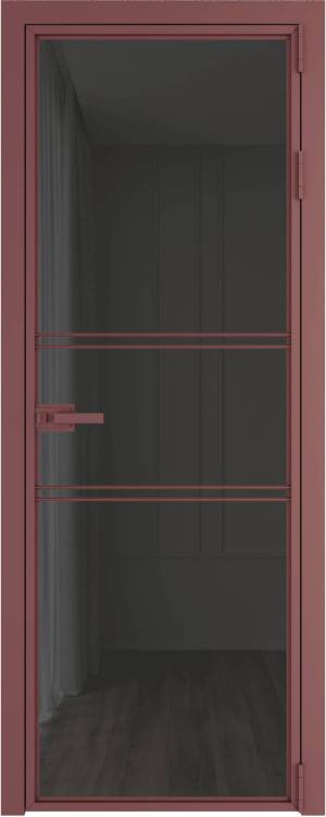 Межкомнатная дверь Profil Doors 2 AX цвет профиля Красный антрацит, стекло безопасное 6 мм тонированное 700x2000