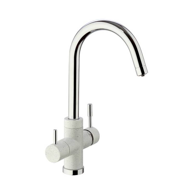 Смеситель для кухни Paini Cox 7890643CR3V11L2KM на 3 воды, ULTRAWHITE